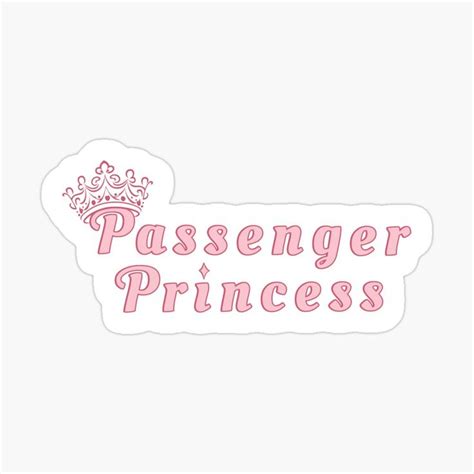 Passenger Princess Meme Passenger Seat Pink Crown Tiara Sticker For