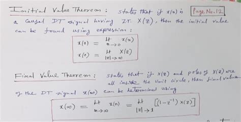 Initial Value Theorem Z Transform Engineerstutor