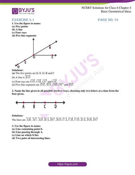 Ncert Solutions Class 6 Maths Chapter 4 Basic Geometrical Ideas