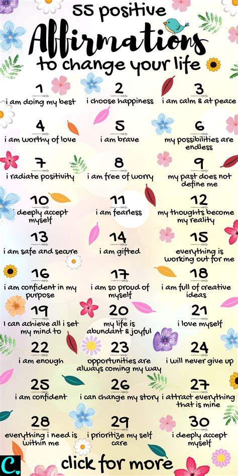 55 Positive Affirmations To Change Your Life Captivating Crazy