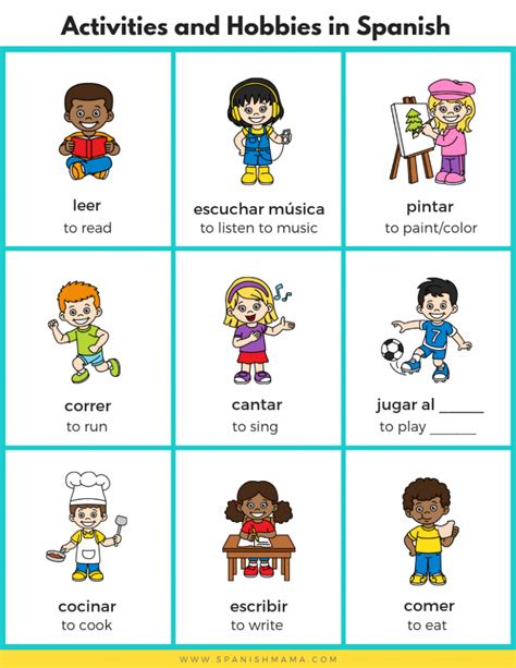 Activities And Hobbies In Spanish For Kids Spanish Lessons For Kids