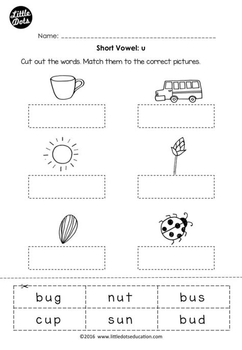 Long And Short Vowels: U Worksheets | 99Worksheets