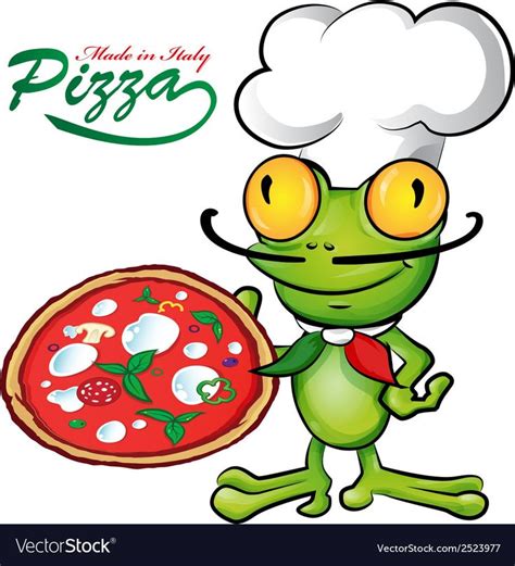 Chef Frog Cartoon With Pizza Download A Free Preview Or High Quality