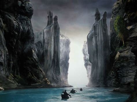 This Wallpaper Depicts The Argonath The Ancient Statues Of Isildur And