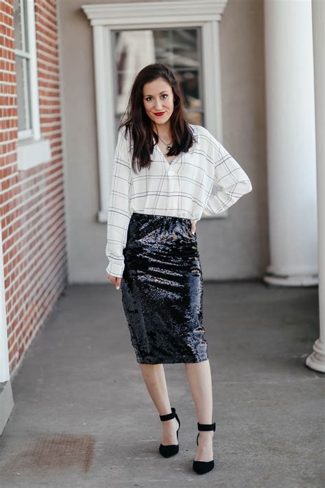 1 Thing 3 Ways Sequin Midi Skirt Festive Outfit Inspiration Sequin Midi Skirt Sequin Midi