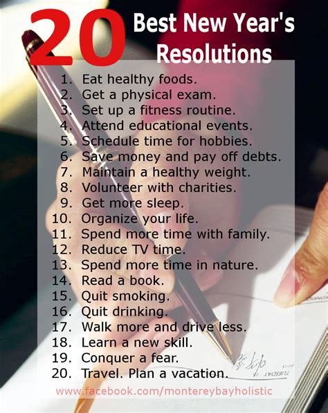 20 Best New Year’s Resolutions Monterey Bay Holistic Alliance