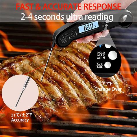 Review Digital Meat Thermometer With Probe Instant Read Food