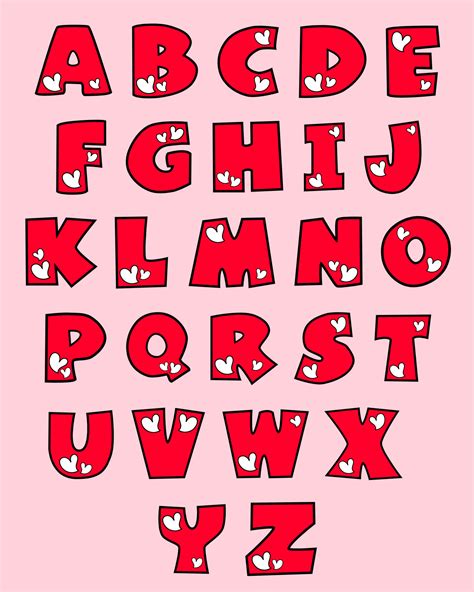 Valentine S Day Alphabet Letters 5265051 Vector Art At Vecteezy