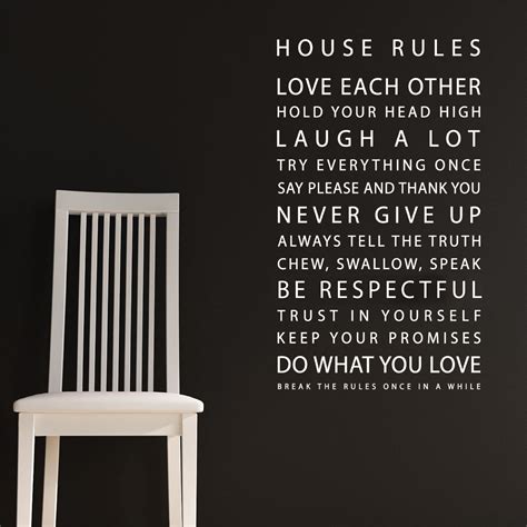 House Rules Quotes Wall Sticker House Rules Rules Quotes Wall Stickers
