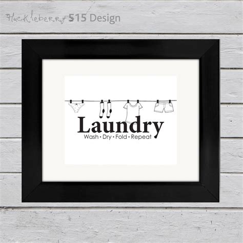 Laundry Sign Wash Dry Fold Repeat Laundry Room Decor Etsy