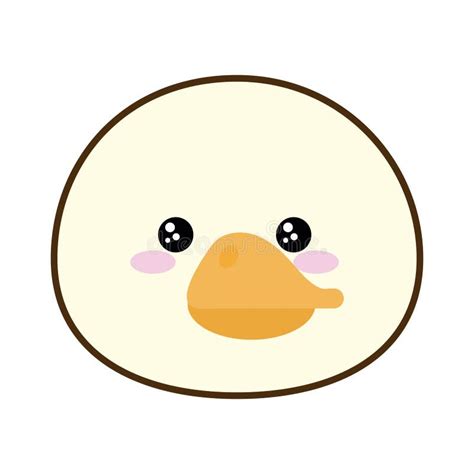 Cute Duck Cartoon Line And Fill Style Icon Vector Design Stock Vector