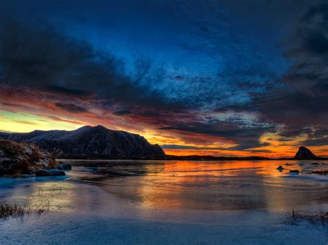 Sunset Landscapes Norway Arctic Wallpaper 1600x1200 191531