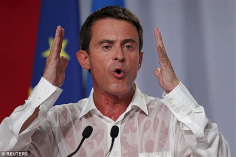 French Prime Minister Manuel Valls Soaks His Shirt Through With Sweat Daily Mail Online