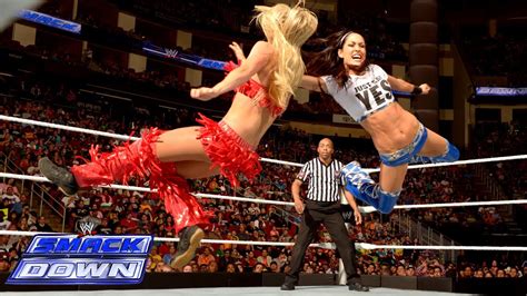 The Bella Twins Vs Natalya And Summer Rae Smackdown March 21 2014 Youtube