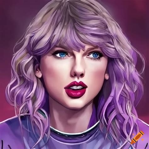 Anime Taylor Swift Singing With A Purple Guitar