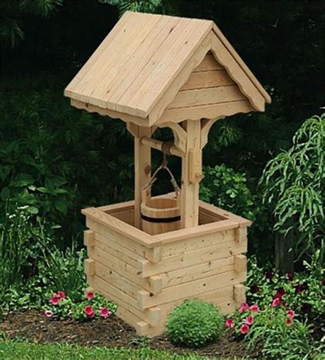 Amish Outdoor Wooden Wishing Well With Pine Roof Jumbo Amish Made