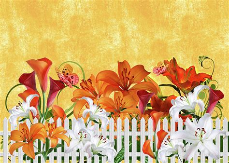 Summer Lily Garden Digital Art By Doreen Erhardt Fine Art America
