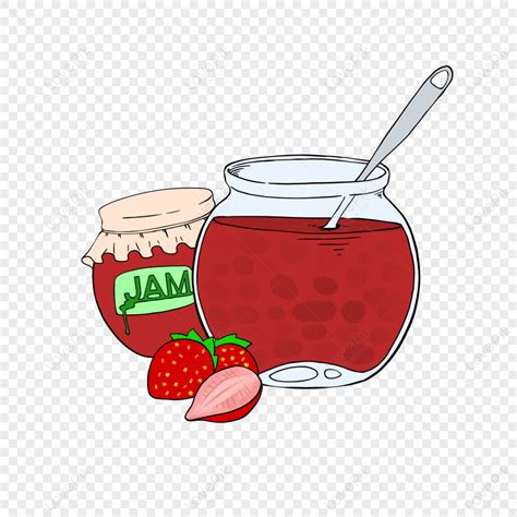Strawberry Jam Clipart Cartoon Style Strawberry Strawberries PNG Image
