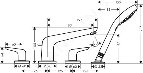 Grohe wannenrandarmatur liniare kaufen bei bauhaus: Hansgrohe Novus - Wannenrandarmatur, 4-Loch Montage ...