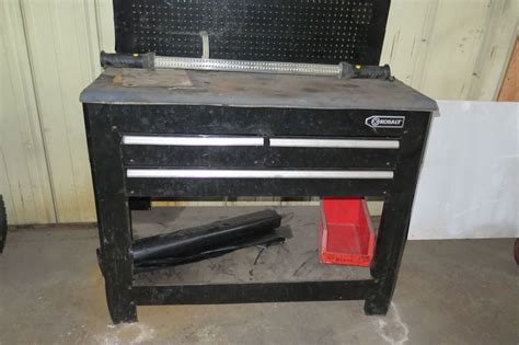 Kobalt Steel Black Tool Box Workstation W Pegboard Storage And Light