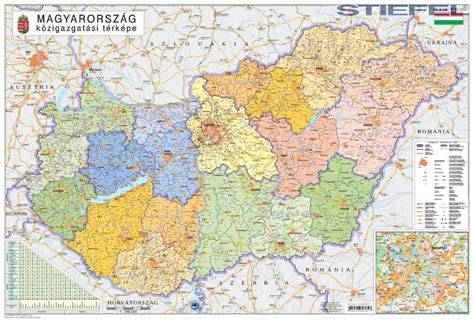 Térképek, turisztikai információk, statisztika, utcaképek, webkamerák, időjárás és további hasznos információk. Magyarország közigazgatása a járásokkal 65*45 cm - tűzdelhető keretezett - A Lurdy Ház ...