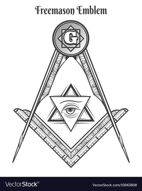 Freemason Square And Compass Symbols Royalty Free Vector