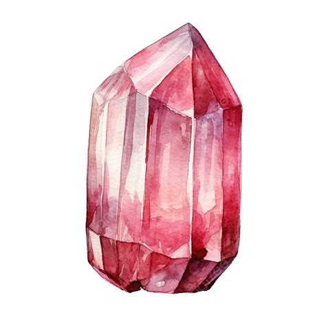 Watercolor Illustration Of Crystal Tourmaline Crystal Healing Flow