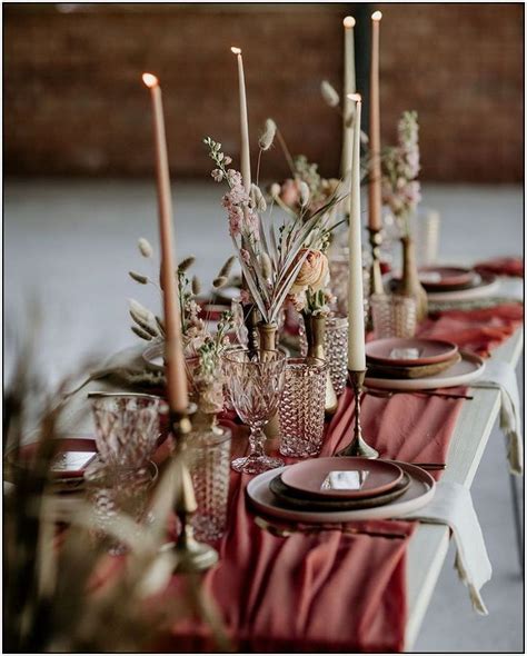 Rust Wedding Color Ideas Page Table Runners Wedding Pink Table Decorations Wedding