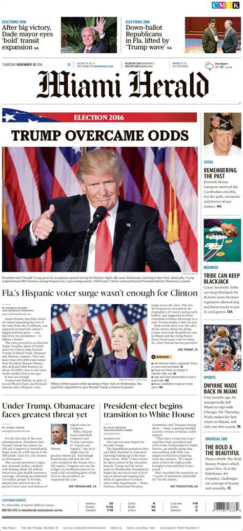 Read breaking news covering miami, latin america, miami dade and broward county florida. Trump Times, 39 Newspaper Front Pages From Around The ...