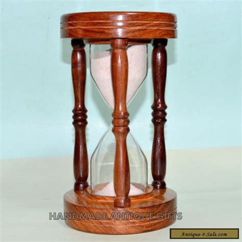 Handmade Antique Nautical Maritime Wooden Hourglass Sand Timer For Sale