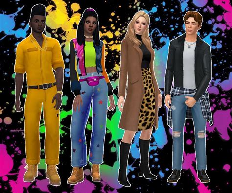 Decades Lookbook The 1990s Outfits With Hats Sims 4 Clothing