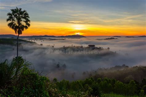Beautiful Sunrise And The Mist At Khao Kho Phetchabun Province