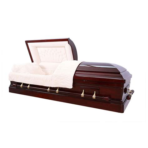 Presidential Solid Mahogany With Almond Velvet Interior Wood Casket
