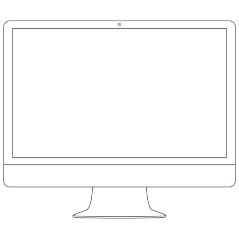Outline Drawing Pc Monitor Elegant Thin Line Style Design 10851434 Png