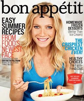 I'm not a big breakfast person, she divulges. Gwyneth Paltro on the cover of Bon Appetite magazine