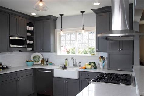 Dark green cabinets and family function kitchen of the week: Dark Gray Cabinets - Contemporary - kitchen - Advantage Carpentry