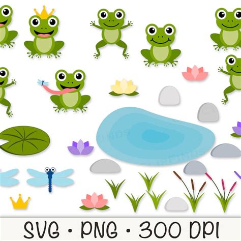 Frog Clipart Etsy