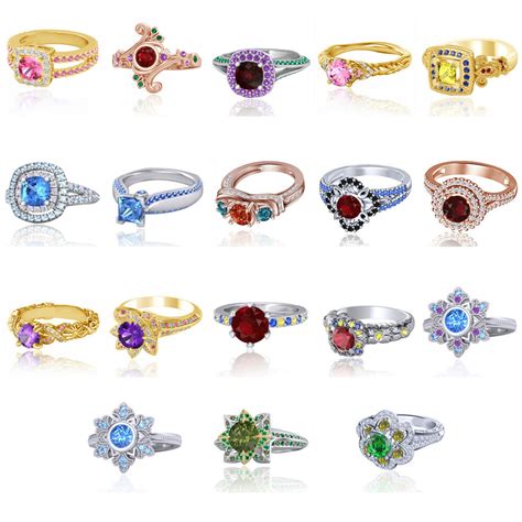 Honor your princess with a beguiling diamond wedding band befitting her stature from the enchanted disney fine jewelry collection. Multi-Gemstone Disney Princess Engagement & Wedding Ring ...