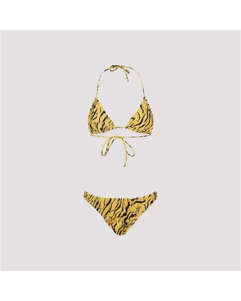 Reina Olga Synthetic Guia Tiger Printed Triangle Cup Bikini Set In