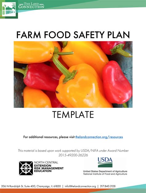 Farm Food Safety Plan Template The Land Connection