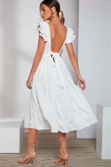 Tiered Backless Bow Dress Styched Fashion