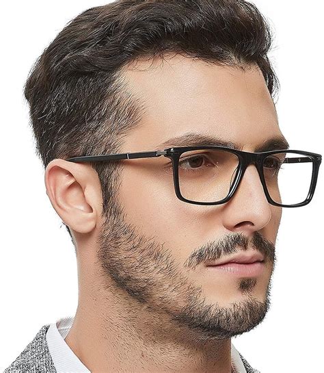 Mens Eyewear Frames Large Rectangular Eyeglasses Fashion Clear Glasse