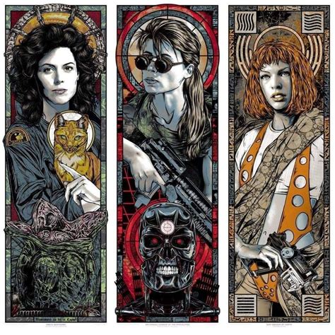 Rhys Cooper Drew This Glorious Our Ladies Of Sci Fi Fan Art Triptych Of Female Science Fiction