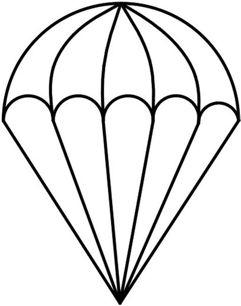 Parachute Coloring Page Template Drawing Stencils Stained Glass