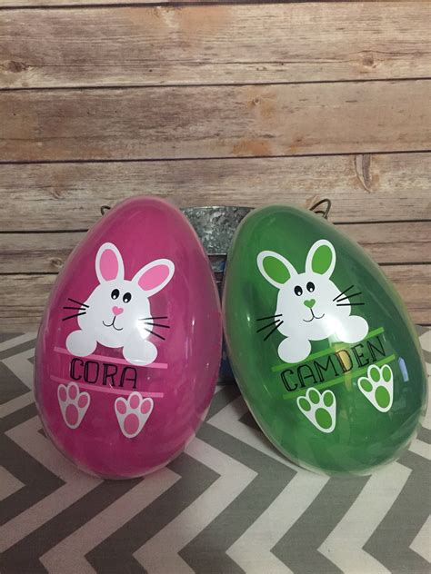 Personalized Jumbo Easter Egg Easter Bunny T Easter Etsy Bunny