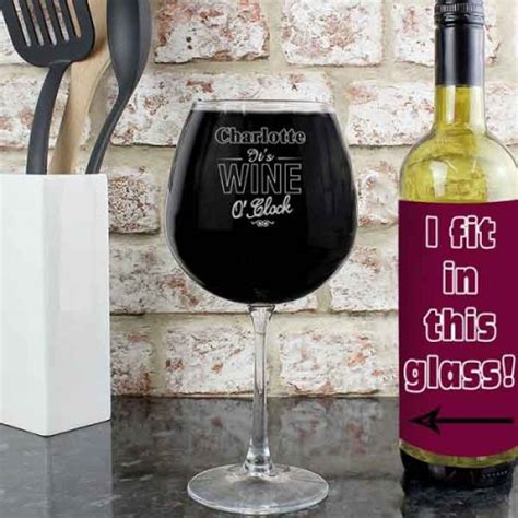 Engraved Giant Wine Glass