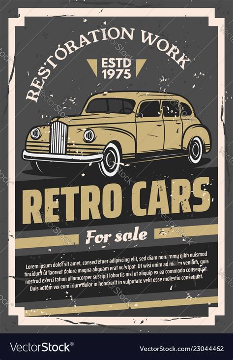 Retro Old Cars For Sale Or Restoration Work Poster