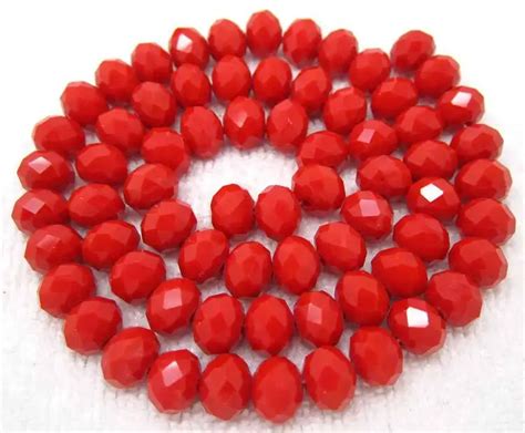 Wholesale 70pcs 6x8mm Faceted Red Glass Rondelle Loose Beadswe