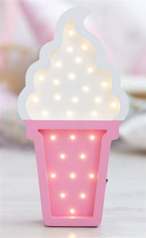 Retro ice cream shaped metal tin sign indoor & outdoor home bar coffee kitchen ice cream shop wall decor tin sign 8x12 inch. Cute ice cream night lights | Ice cream themed bedroom ...