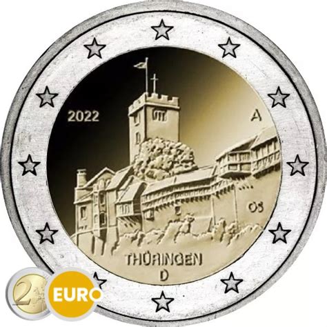 2 Euros Allemagne 2022 A Thuringe Unc 2eurogedenkmunzende